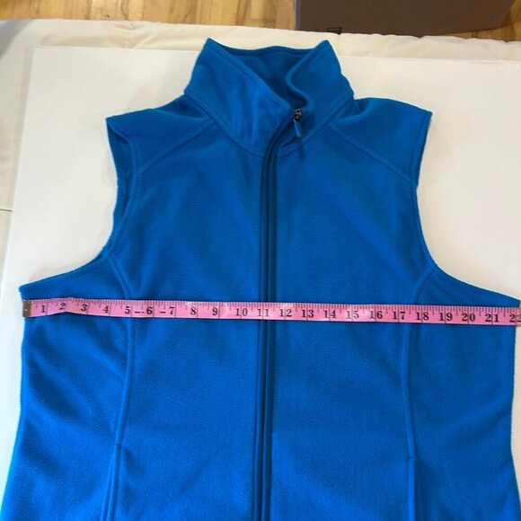 Lands' End Woman Plus Size 18XL Zip-Front Fleece Vest Long Blue - Picture 7 of 9